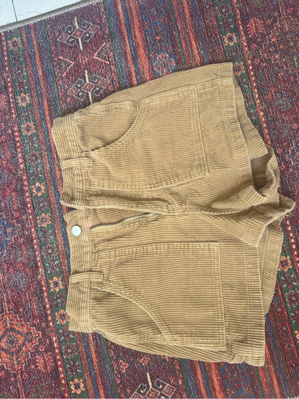 Surf Locos Corduroy High-Waist Women's Shorts in Tan